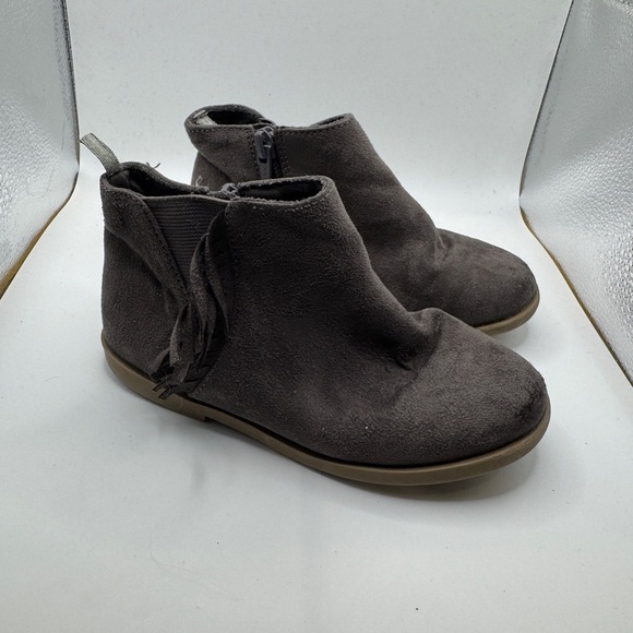 Old Navy Toddler Girl Size 10 Brown Ankle Boots Booties with Fringe - Picture 1 of 6